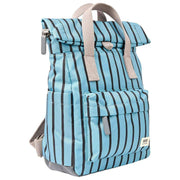 Roka Canfield B Small Recycled Canvas Backpack - Blue Stripe