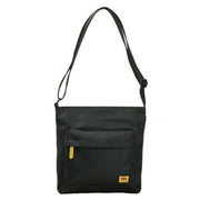 Roka Kennington B Medium All Black Recycled Nylon Crossbody Bag - Black/Corn Yellow