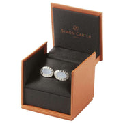 Simon Carter Allegro Blue Lace Agate Cufflinks - Blue