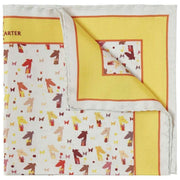 Simon Carter Gervaise Pocket Square - White/Yellow/Orange
