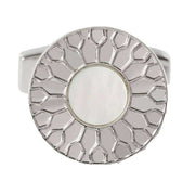 Simon Carter Petal Polished Cufflinks - Silver/White