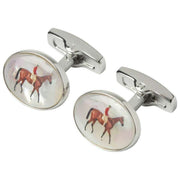 Simon Carter Stubbs Horse Cufflinks - Silver/Brown