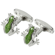 Simon Carter Tree Frog Cufflinks - Green/Silver