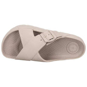 Totes SOLBOUNCE Bounce Cross Front Buckle Sandals - Taupe Beige