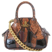 Vivienne Westwood Embossed Snake Mini Yasmine Chain Handbag - Tan