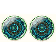 Bassin and Brown Bohemian Swirl Cufflinks - Mint/Green/Navy