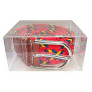 Bassin and Brown Cross Stripe Woven Belt - Red/Navy/Yellow