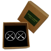 Bassin and Brown Crossed Oars Cufflinks - Black/White