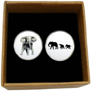 Bassin and Brown Elephant Cufflinks - White/Black