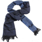 Bassin and Brown Giggs Self Check Wool Scarf - Navy