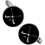 Bassin and Brown Hockey Sticks Cufflinks - Black/White