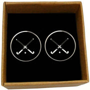 Bassin and Brown Hockey Sticks Cufflinks - Black/White