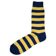 Bassin and Brown Hooped Stripe Socks - Navy/Yellow