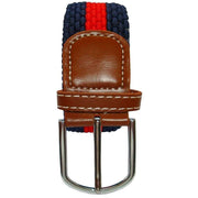 Bassin and Brown Horizontal Stripe Woven Belt - Red/Navy