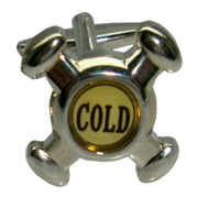 Bassin and Brown Hot and Cold Tap Cufflinks - Silver/Yellow