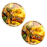 Bassin and Brown Leopard Family Cufflinks - Yellow/Green