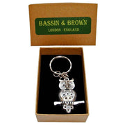 Bassin and Brown Owl Key Ring - Silver