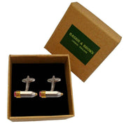 Bassin and Brown Pencil Cufflinks - Silver/Gold