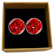 Bassin and Brown Pomegranite Fruit Cufflinks - Red