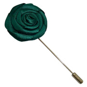 Bassin and Brown Rose Jacket Lapel Pin - Green