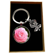 Bassin and Brown Rose Key Ring - Pink