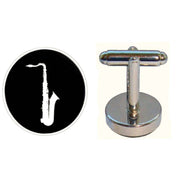 Bassin and Brown Saxophone Cufflinks - Black/White