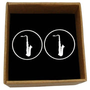 Bassin and Brown Saxophone Cufflinks - Black/White