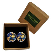 Bassin and Brown Star Flash Cufflinks - Blue/Beige