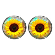 Bassin and Brown Sunflower Cufflinks - Yellow/Brown