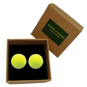 Bassin and Brown Tennis Ball Cufflinks - Yellow