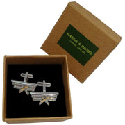 Bassin and Brown Triplane Cufflinks - Silver