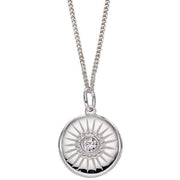 Beginnings Diamond Cut Disc Pendant - Silver