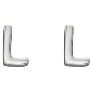 Beginnings L Initial Stud Earrings - Silver