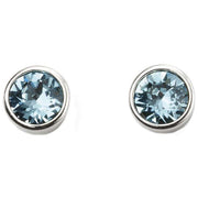 Beginnings March Swarovski Birthstone Earrings - Silver/Blue