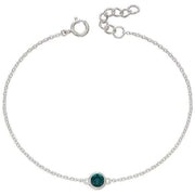 Beginnings May Birthstone Bracelet - Silver/Emerald Green