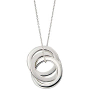 Beginnings Triple Interlinked Circle Necklace - Silver