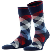 Burlington Newcastle Socks - Marine Blue/Red