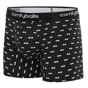 Comfyballs Cotton Long Boxer - Black/White