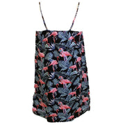 Cottonreal Santiago Cotton Sateen Flamingo Chemise - Black/Pink/Blue