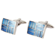 David Van Hagen 2-Tone Rectangle Cufflinks - Blue