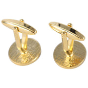 David Van Hagen Gold Plated Onyx Round Cufflinks - Black/Gold