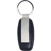 David Van Hagen Leather Keyring - Black/Silver