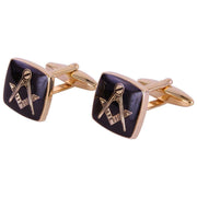 David Van Hagen Masonic Enamel Square Cufflinks - Black