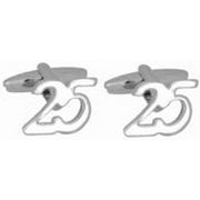 David Van Hagen Number 25 Celebration Cufflinks - Silver