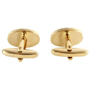 David Van Hagen Oval Cubic Zirconia Cufflinks - Gold