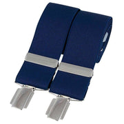 David Van Hagen Plain 35mm Clip Braces - Navy/Silver