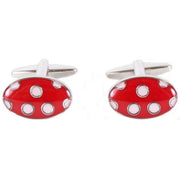 David Van Hagen Spot Cufflinks - Red/White