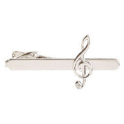 David Van Hagen Treble Clef Tie Clip - Silver