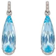 Elements Gold Teardrop Topaz Earrings - Blue/White Gold