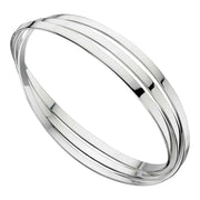 Elements Silver Triple Russian Wedding Bangle - Silver